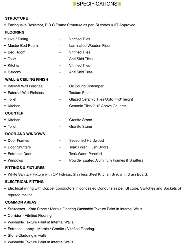 Casa Greens 1 Specifications